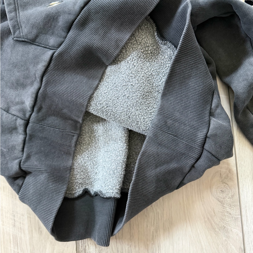 Zara Acid Mineral Wash Black Metal Circle Hoodie size women’s small - Picture 4 of 7